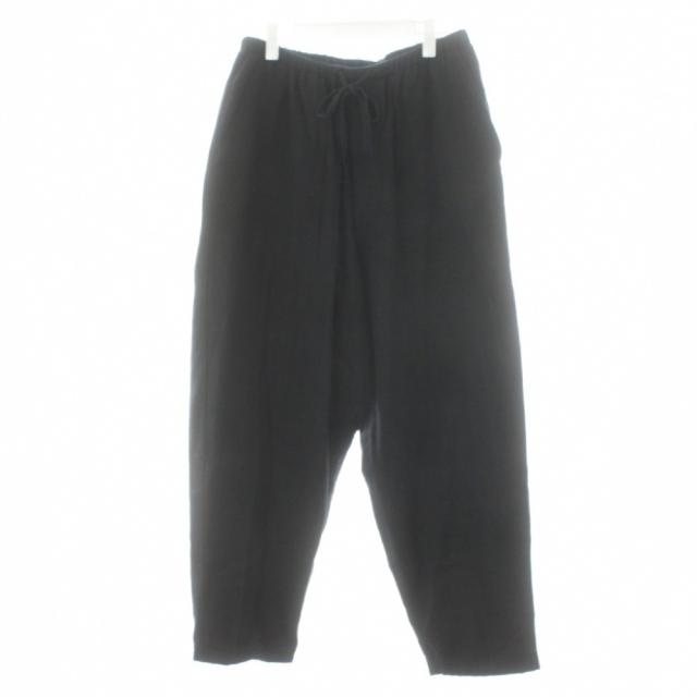 【中古】コモリ COMOLI 24AW ストライプテーパードパンツ イージーパンツ 3 黒 ブラック /AN28 メンズ