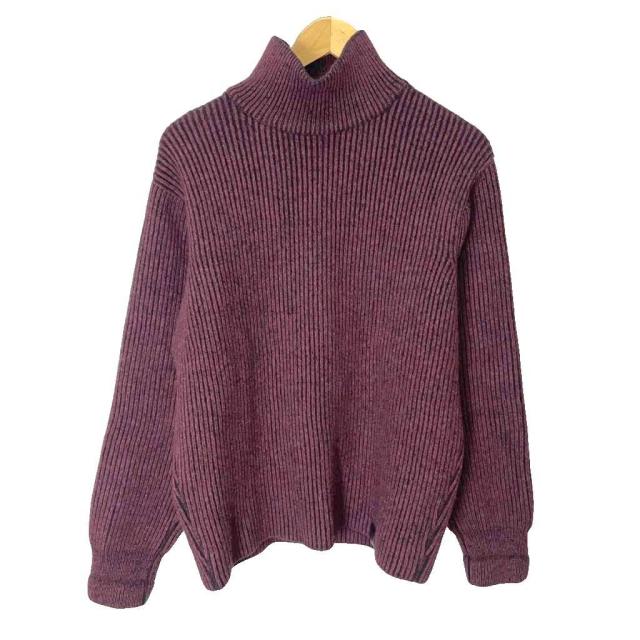 【中古】メゾンキツネ MAISON KITSUNE セーター リブニット ハイネック 長袖 JM00528KT1006 M ボルドー メンズ