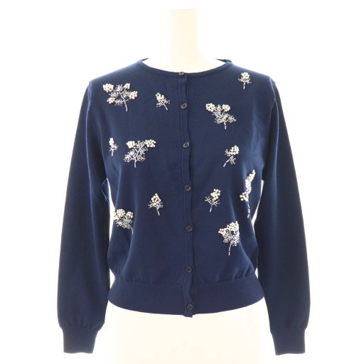 【中古】トッカ TOCCA 25SS 【洗える】LITTLE MIMOSA カーディガン ニット S ネイビー /DO ■OS レディース