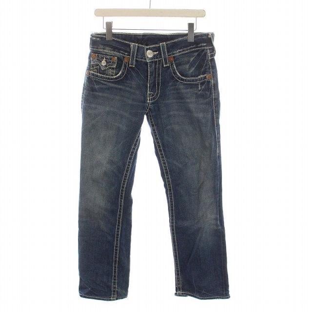 【中古】白ステッチ デニムパンツ ジーンズ W29 L33 青 インディゴ ブルー /YM メンズ