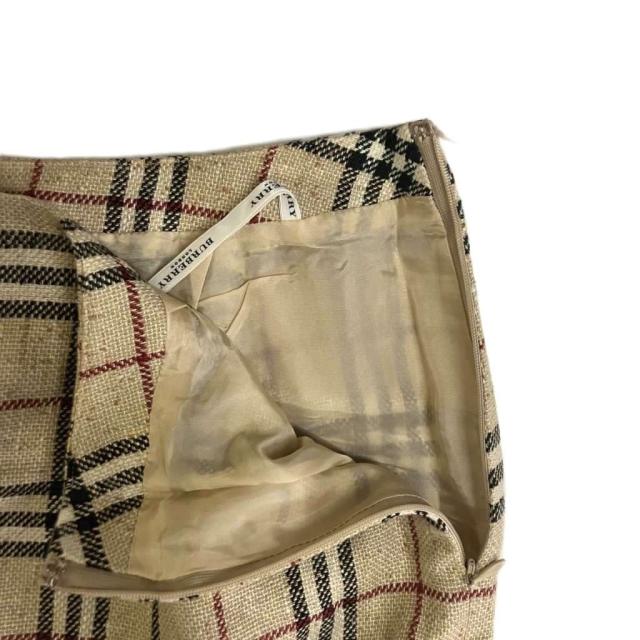 【中古】バーバリー ロンドン ノバチェック ロングスカート マーメイド シルク混 15 ビッグサイズ ベージュ_3