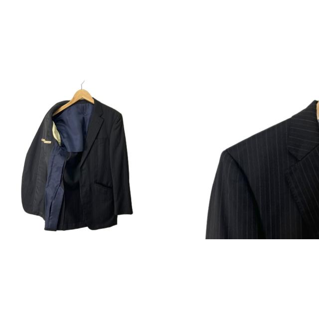 【中古】PAUL SMITH ロロピアーナ セットアップ ジャケット パンツ スーツ ストライプ S ブラック メンズ_2