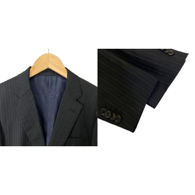 【中古】PAUL SMITH ロロピアーナ セットアップ ジャケット パンツ スーツ ストライプ S ブラック メンズ_3