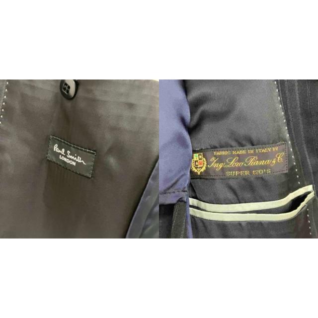 【中古】PAUL SMITH ロロピアーナ セットアップ ジャケット パンツ スーツ ストライプ S ブラック メンズ_5