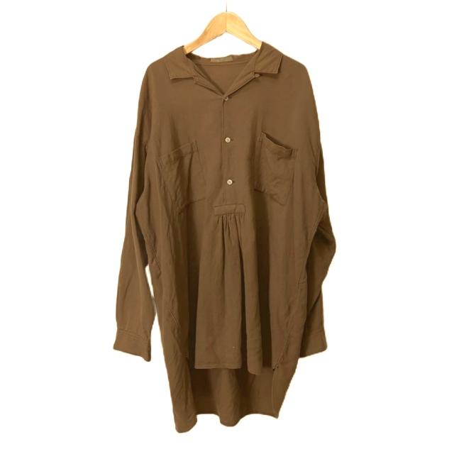【中古】Y's for men 80sプルオーバーシャツ 長袖 初期タグ アーカイブ ヴィンテージ オープンカラー