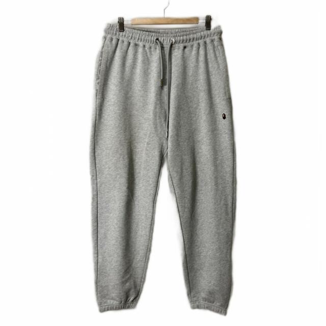 【中古】アベイシングエイプ A BATHING APE サルロゴ　スウェットパンツ イージーパンツ グレー 001PTL301306M