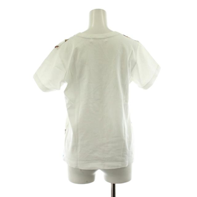 【中古】コムデギャルソン GIRL AD2022 Tシャツ カットソー 半袖 切替 総柄 XS 白 ホワイト NJ-T004 /KU_2