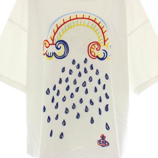 【中古】ヴィヴィアンウエストウッドレッドレーベル Tシャツ カットソー クルーネック 半袖 オーブ 雲 虹 雨_4