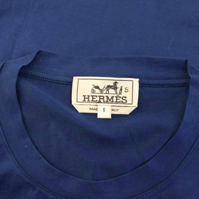 【中古】エルメス HERMES ポケットTシャツ カットソー クルーネック 半袖 S 紺 /KH メンズ_3