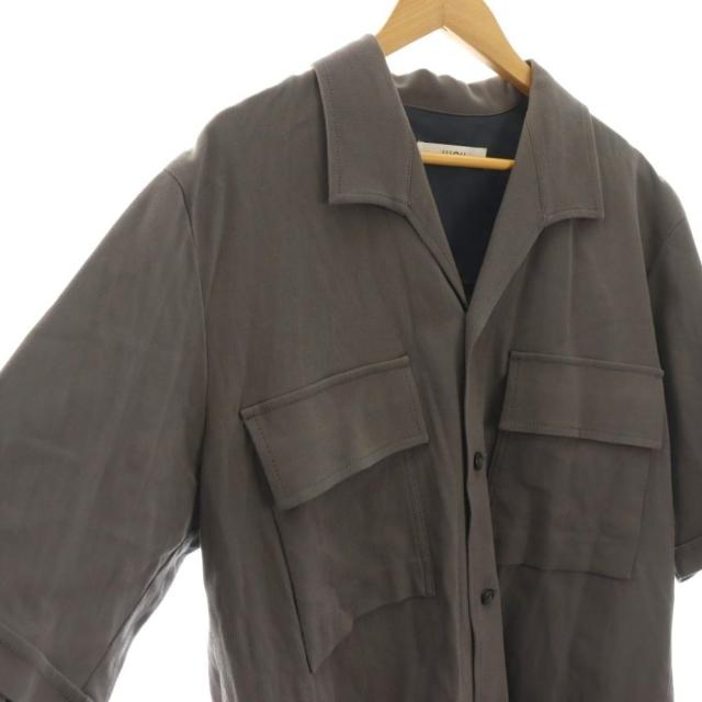 【中古】Ujoh Shark Collar Shirts シャークカラーシャツ 半袖 オープンカラー ワンカラー 2 グレー M761-B55-001_2