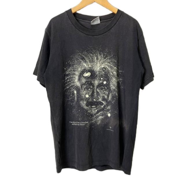 【中古】Cotton Expressions 93年 ヴィンテージ アインシュタイン Tシャツ USA製 フェード 半袖 XL ブラック