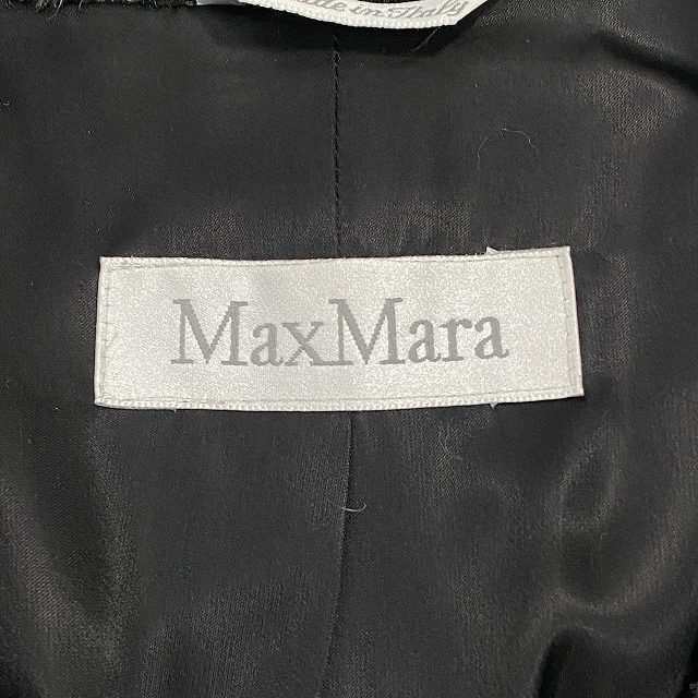 【中古】マックスマーラ MAX MARA アルパカコートロングコート 長袖 チャコールグレー 42 XL相当 白タグ レディース