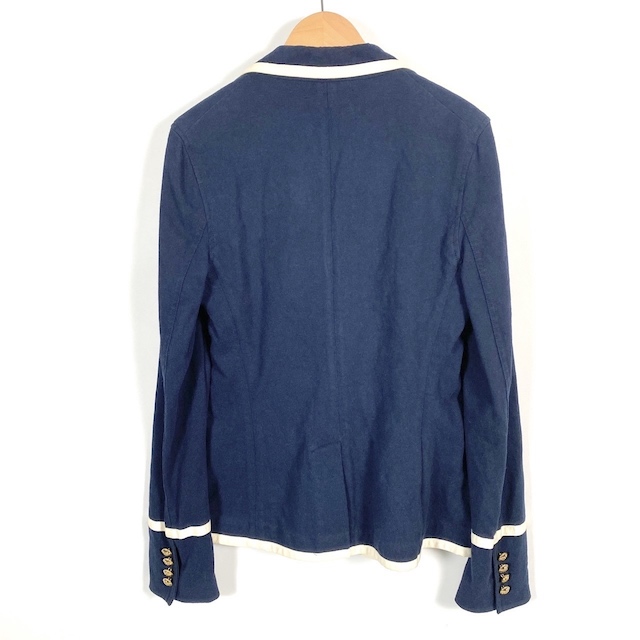 【中古】ラルフローレン RALPH LAUREN タグ付き ジャケット ブレザー 長袖 金ボタン ワッペン ネイビー 紺 165/34A レディース 中古】ラルフローレン RALPH LAUREN タグ付き ジャケット ブレザー