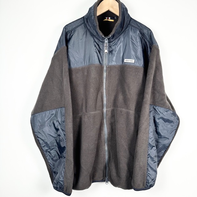 【中古】ヴァン ヂャケット VAN JAC フリースジャケット ブルゾン フルジップ チャコールグレー ネイビー L メンズの通販は 4,770円