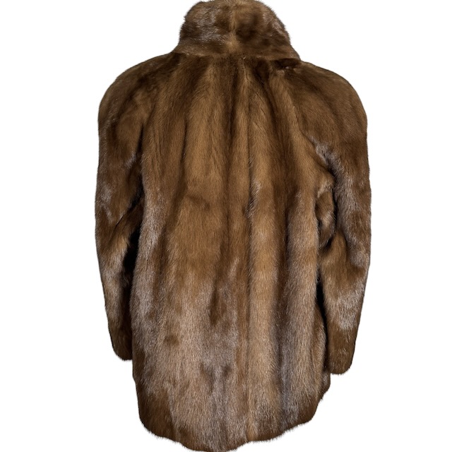 中古】デミバフミンク 毛皮 コート リアルファー ブラウン 11号 レディース
