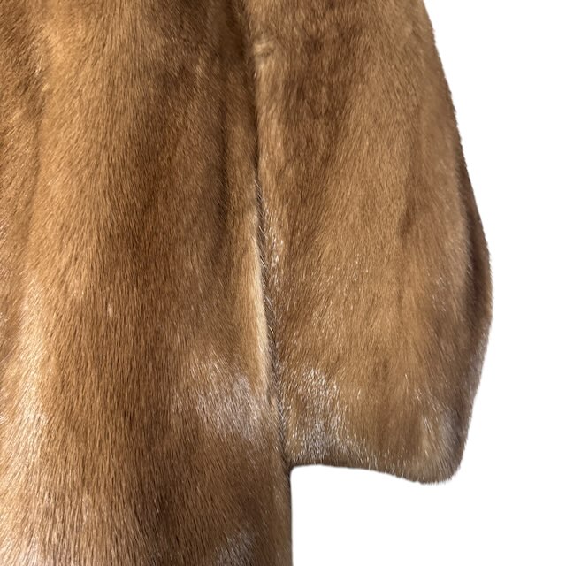 中古】デミバフミンク 毛皮 コート リアルファー ブラウン 11号 レディース