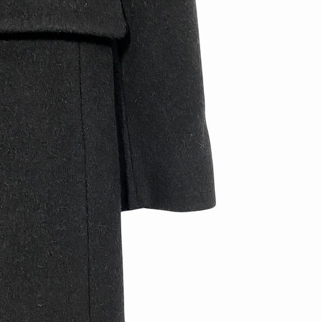【中古】マックスマーラ MAX MARA ロングコート アウター ウール 比翼仕立て 黒 ブラック 36 S相当 レディース_4