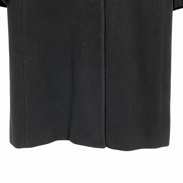【中古】マックスマーラ MAX MARA ロングコート アウター ウール 比翼仕立て 黒 ブラック 36 S相当 レディース_5