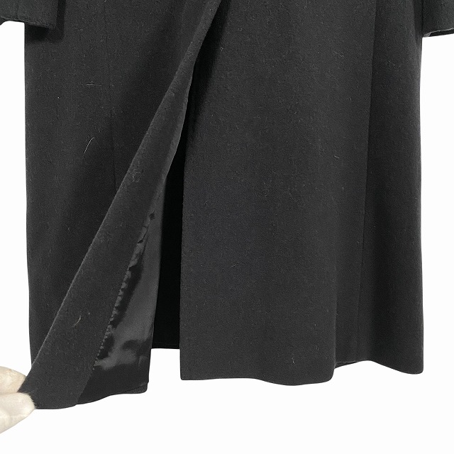 【中古】マックスマーラ MAX MARA ロングコート アウター ウール 比翼仕立て 黒 ブラック 36 S相当 レディース_6