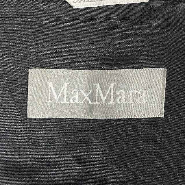 【中古】マックスマーラ MAX MARA ロングコート アウター ウール 比翼仕立て 黒 ブラック 36 S相当 レディース_7