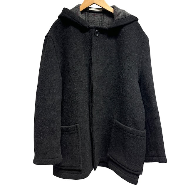 【中古】モンゴメリー MONTGOMERY フーデットコート ウール 裏地チェック柄 ダークグレー UK40 L相当 イギリス製の通販は 5,278円