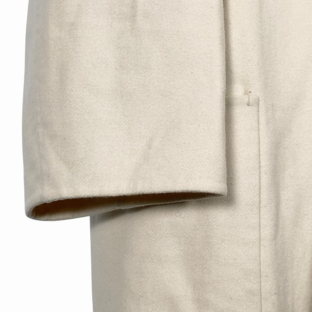 中古】ドゥロワー Drawer ノーカラーコート ウール100% アイボリー 38