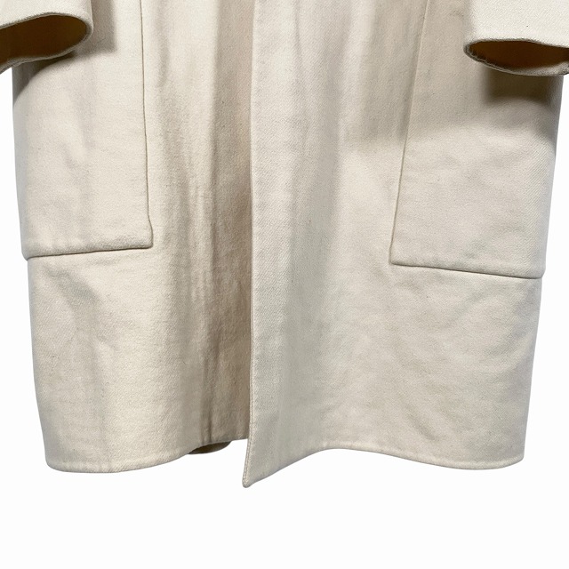 【中古】ドゥロワー Drawer ノーカラーコート ウール100% アイボリー 38 M相当 レディース 中古】ドゥロワー Drawer ノーカラーコート ウール100% アイボリー 38