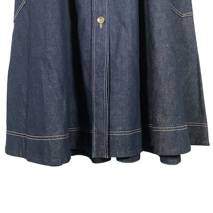 【中古】ニナリッチ NINA RICCI デニムスカート ロング サイドポケット ロゴボタン 青 ブルー 34 S相当 レディースの通販は