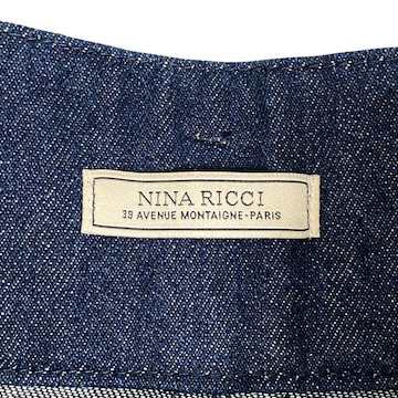 【中古】ニナリッチ NINA RICCI デニムスカート ロング サイドポケット ロゴボタン 青 ブルー 34 S相当 レディースの通販は