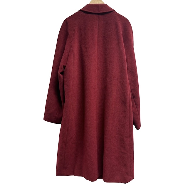 MAX MARA マックスマーラ ロングコート ウール×アンゴラ ベルト付き 肩パット ベージュ系 レディース サイズ48 ※やや虫食い アウター 中古マックスマーラ MAX MARA ロングコート アンゴラ混 ウール 無地