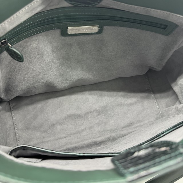 【中古】Maam ELEGANCE  マットクロコ ワニ革 ハンドバッグ トートバッグ グラデーション 緑 グリーン 中古】Maam ELEGANCE マットクロコ ワニ革 ハンドバッグ トートバッグ