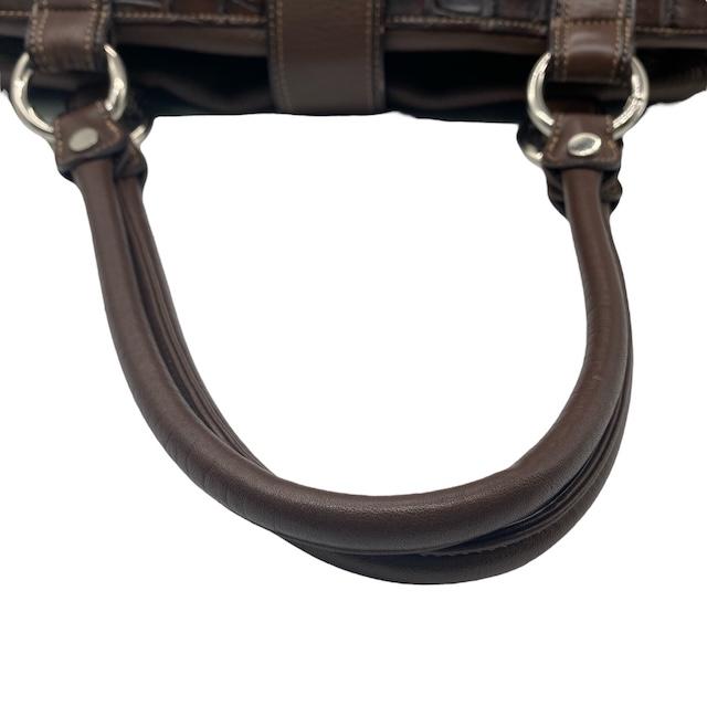 中古】セレンシー CELENCEE ハンドバッグ マットクロコ 山羊革 レザー