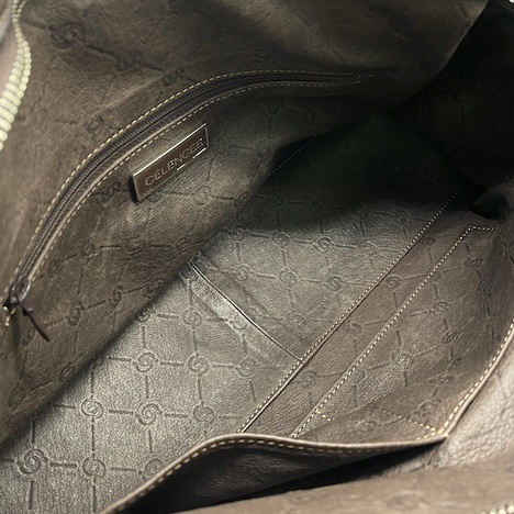 中古】セレンシー CELENCEE ハンドバッグ マットクロコ 山羊革 レザー