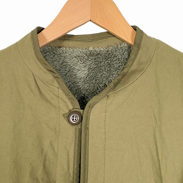 【中古】アーミーツイル ARMY TWILL リバーシブル ミリタリージャケット ボアフリース 長袖 ロング カーキ メンズ_4