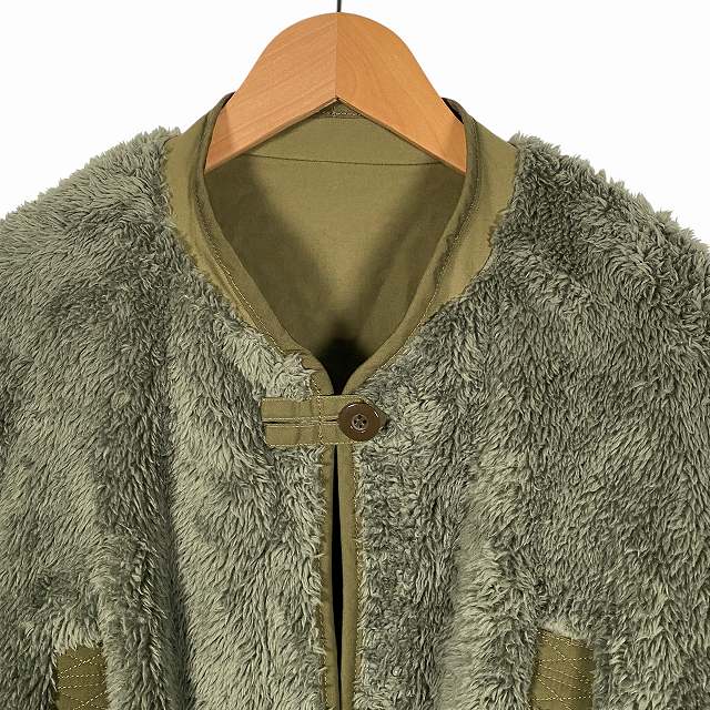 【中古】アーミーツイル ARMY TWILL リバーシブル ミリタリージャケット ボアフリース 長袖 ロング カーキ メンズ_6