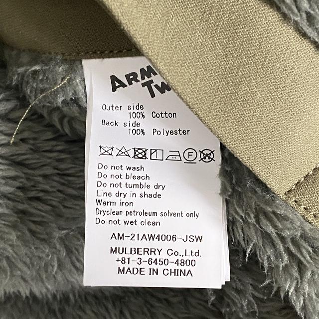 【中古】アーミーツイル ARMY TWILL リバーシブル ミリタリージャケット ボアフリース 長袖 ロング カーキ メンズ_8
