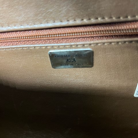 【中古】KRISTAR CROCO シャイニークロコダイル ワニ革 2WAY ハンドバッグ ショルダーバッグ ブラウンベージュ エキゾチックレザー_7