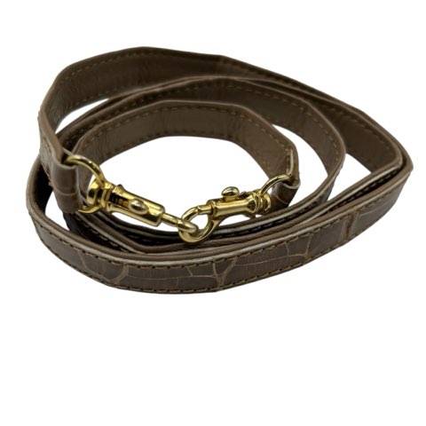 【中古】KRISTAR CROCO シャイニークロコダイル ワニ革 2WAY ハンドバッグ ショルダーバッグ ブラウンベージュ エキゾチックレザー_8