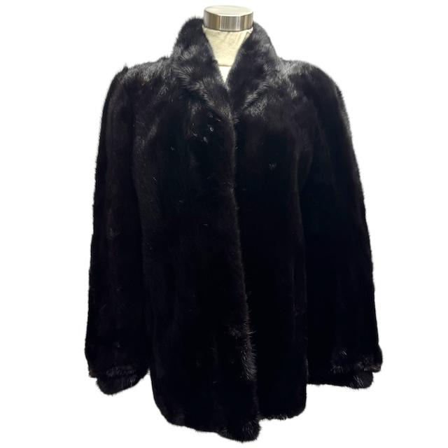 毛皮コート シェアードダークミンク MINK 着丈90cm 裾周囲270cm 毛皮コート シェアードダークミンク MINK リアルファー realfur