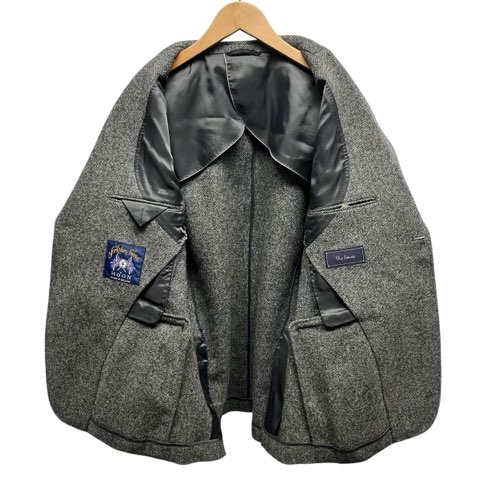 美品ニューヨーカー MOONツイードウール テーラードジャケットLL大きいサイズ 中古】Via Senato イングランド製 MOON社生地 ヨークシャー