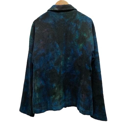 【中古】イッセイミヤケ ISSEY MIYAKE ジャケット 長袖 ウール100% タイダイ ブルー グリーン 2 M相当 レディース_2
