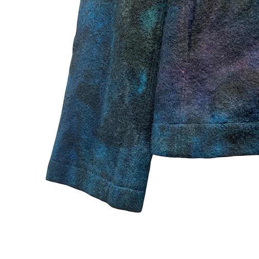 【中古】イッセイミヤケ ISSEY MIYAKE ジャケット 長袖 ウール100% タイダイ ブルー グリーン 2 M相当 レディース_4