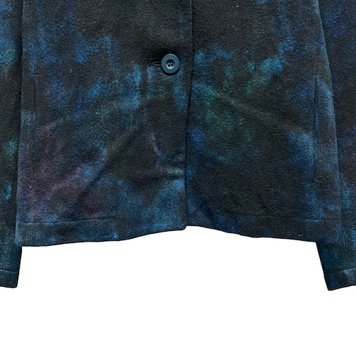 【中古】イッセイミヤケ ISSEY MIYAKE ジャケット 長袖 ウール100% タイダイ ブルー グリーン 2 M相当 レディース_5