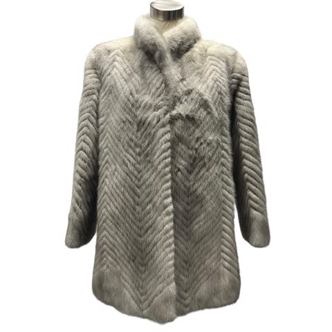美品▼MINK　サファイアミンク　本毛皮コート　ライトグレー　毛質艶やか・柔らか◎ GR4997▽サファイアミンク MINK*最高級毛皮*ファーコート ミドルコート