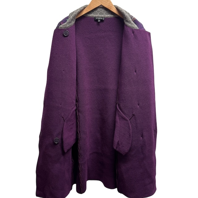中古】エトロ ETRO ダブル ニットコート ペイズリー柄 ウール
