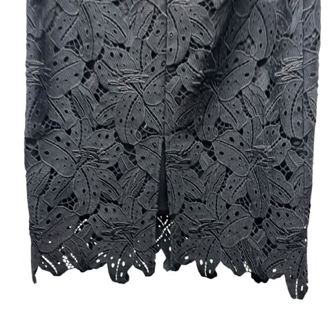 中古】レオナール LEONARD 総レース 花柄刺繍 ロングスカート ミモレ丈