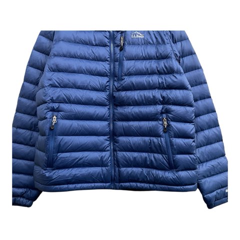 【中古】エルエルビーン L.L.BEAN ダウンジャケット 850 アウトドアウェア スタンドカラー 無地 ブルー サイズXL メンズ