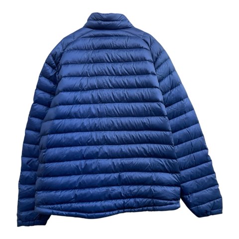 【中古】エルエルビーン L.L.BEAN ダウンジャケット 850 アウトドアウェア スタンドカラー 無地 ブルー サイズXL メンズ