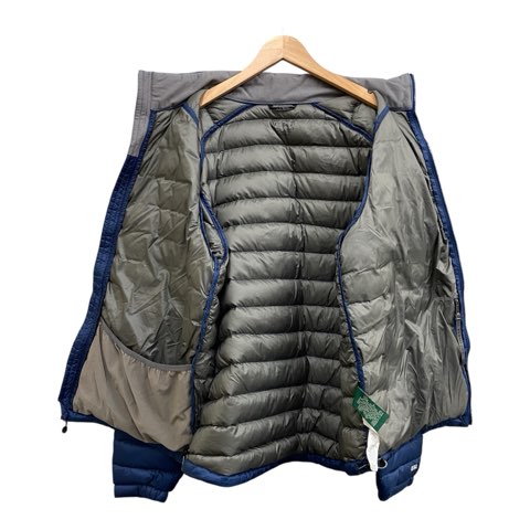 【中古】エルエルビーン L.L.BEAN ダウンジャケット 850 アウトドアウェア スタンドカラー 無地 ブルー サイズXL メンズ