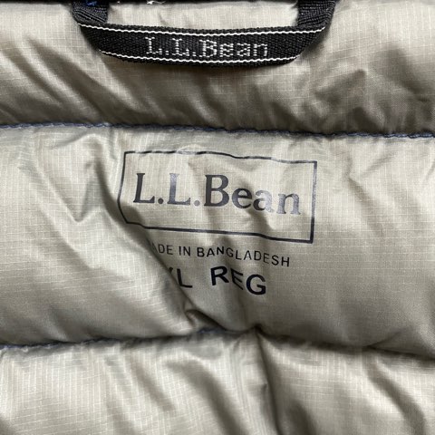 【中古】エルエルビーン L.L.BEAN ダウンジャケット 850 アウトドアウェア スタンドカラー 無地 ブルー サイズXL メンズ